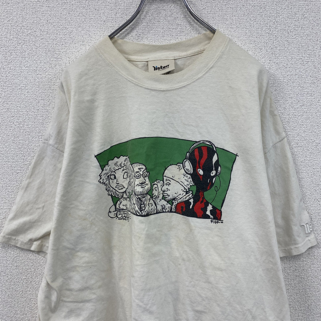 古着 used　～00s　listen　ア・トライブ・コールド・クエスト　半袖プリントTシャツ　ラップT　ホワイト　2XLサイズ　
