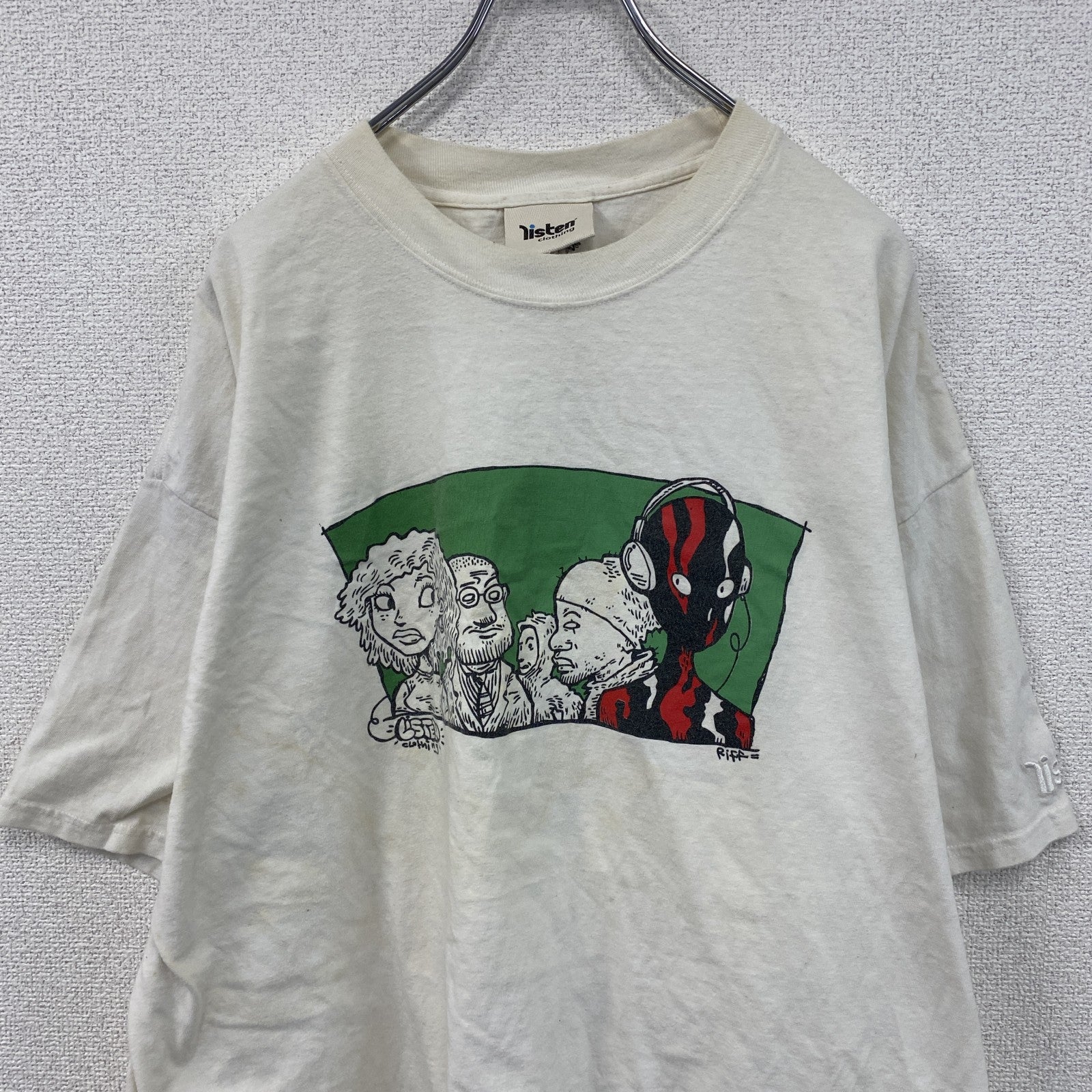古着 used　～00s　listen　ア・トライブ・コールド・クエスト　半袖プリントTシャツ　ラップT　ホワイト　2XLサイズ　