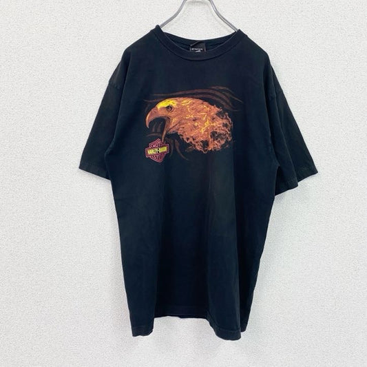 HARLEY DAVIDSON　ハーレーダビッドソン　半袖プリントTシャツ　黒　ブラック　XLサイズ