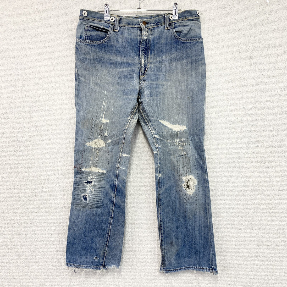 ELJOHN　エルジョン　ダメージデニムパンツ/ジーンズ　縦落ち　フェード　ジップフライ　インディゴ メンズ 古着