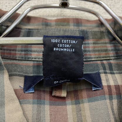 00s　OLD GAP　オールドギャップ　半袖チェックシャツ　ヴィンテージ　マルチカラー　茶　ブラウン　Mサイズ