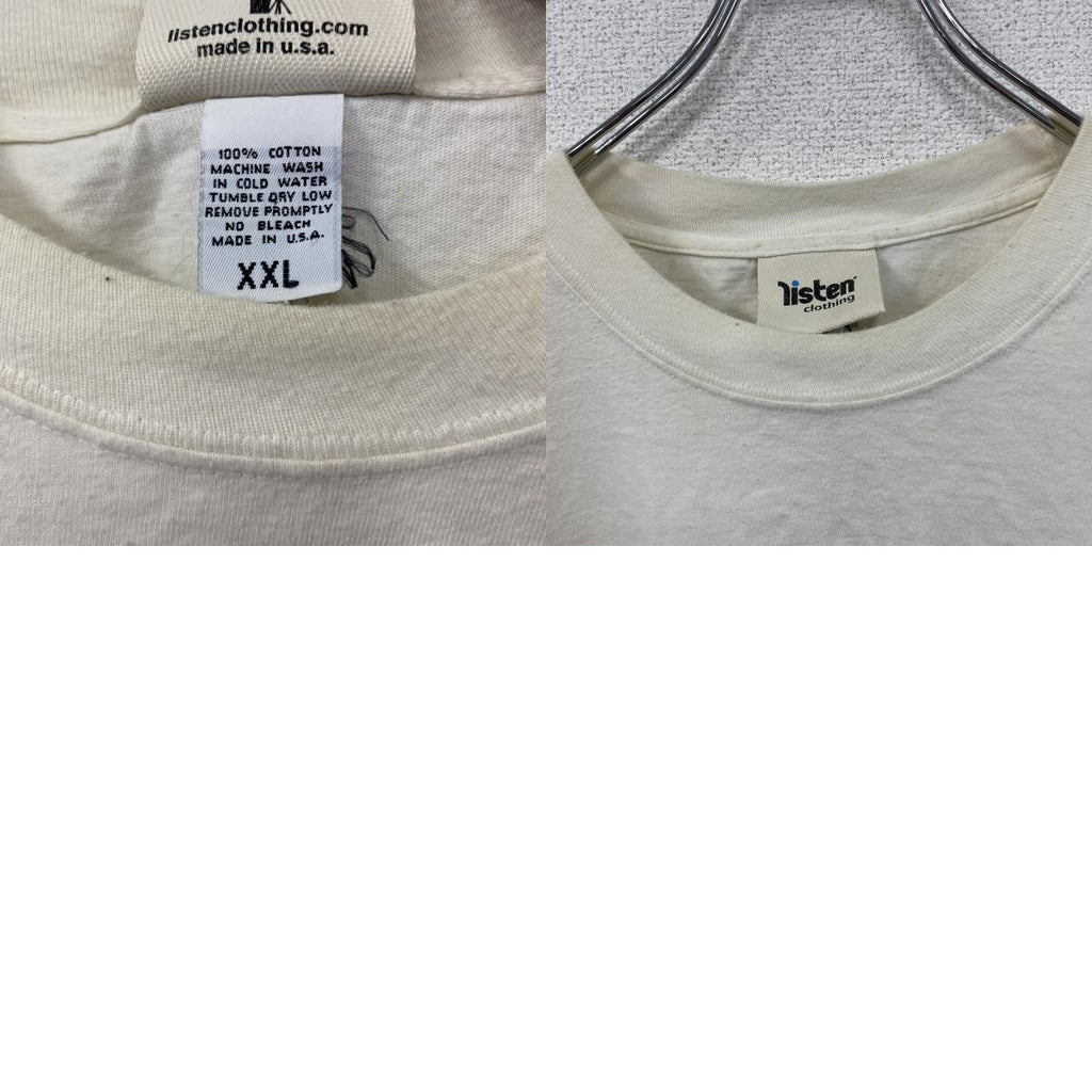 古着 used　～00s　listen　ア・トライブ・コールド・クエスト　半袖プリントTシャツ　ラップT　ホワイト　2XLサイズ　
