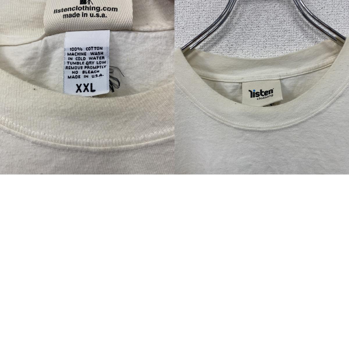 古着 used　～00s　listen　ア・トライブ・コールド・クエスト　半袖プリントTシャツ　ラップT　ホワイト　2XLサイズ　