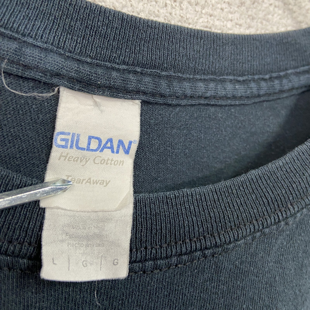 GILDAN　ギルダン　半袖プリントTシャツ　TATTOO　タトゥーショップ　デカロゴ　黒　ブラック　Lサイズ　古着