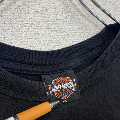 HARLEY DAVIDSON　ハーレーダビッドソン　半袖プリントTシャツ　黒　ブラック　XLサイズ
