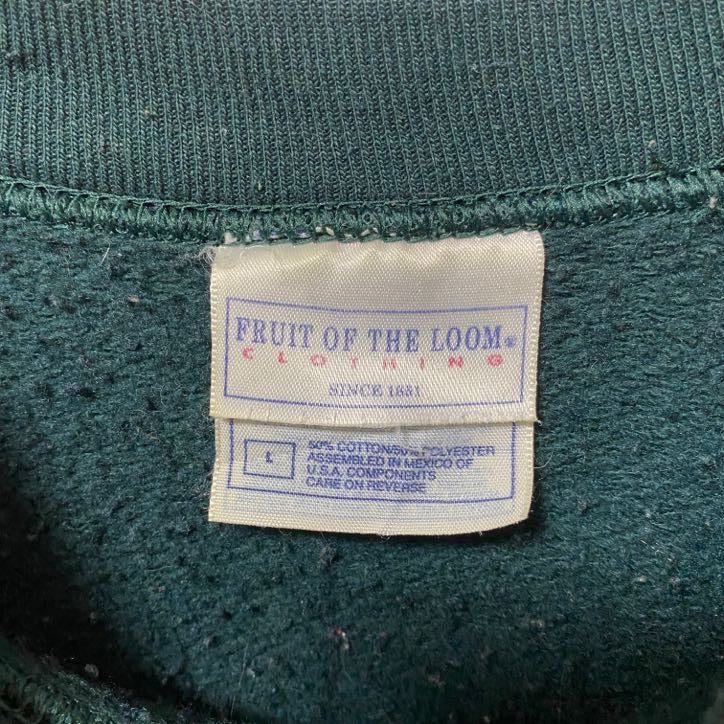 古着 used FRUIT OF THE LOOM　長袖ラグランスリーブ無地スウェット　トレーナー　90s　ノームコア　Lサイズ