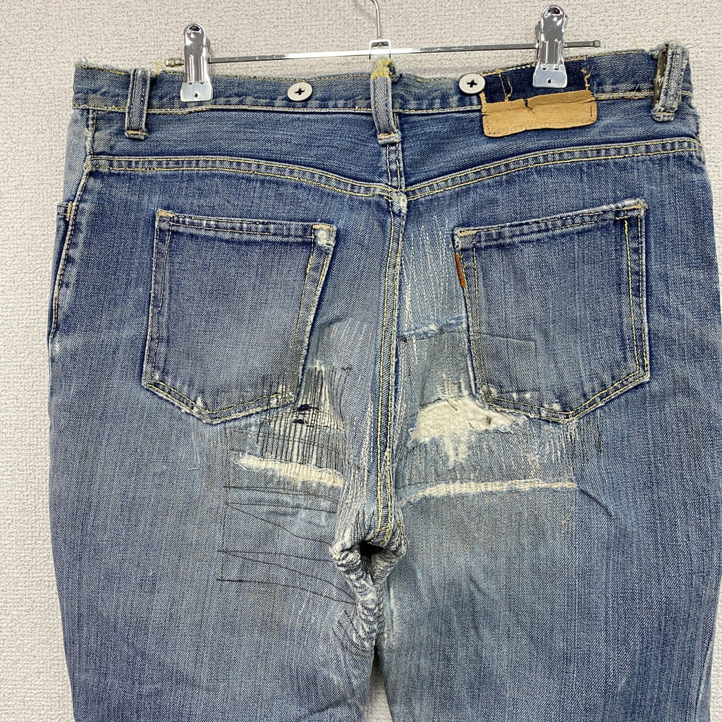 ELJOHN　エルジョン　ダメージデニムパンツ/ジーンズ　縦落ち　フェード　ジップフライ　インディゴ メンズ 古着