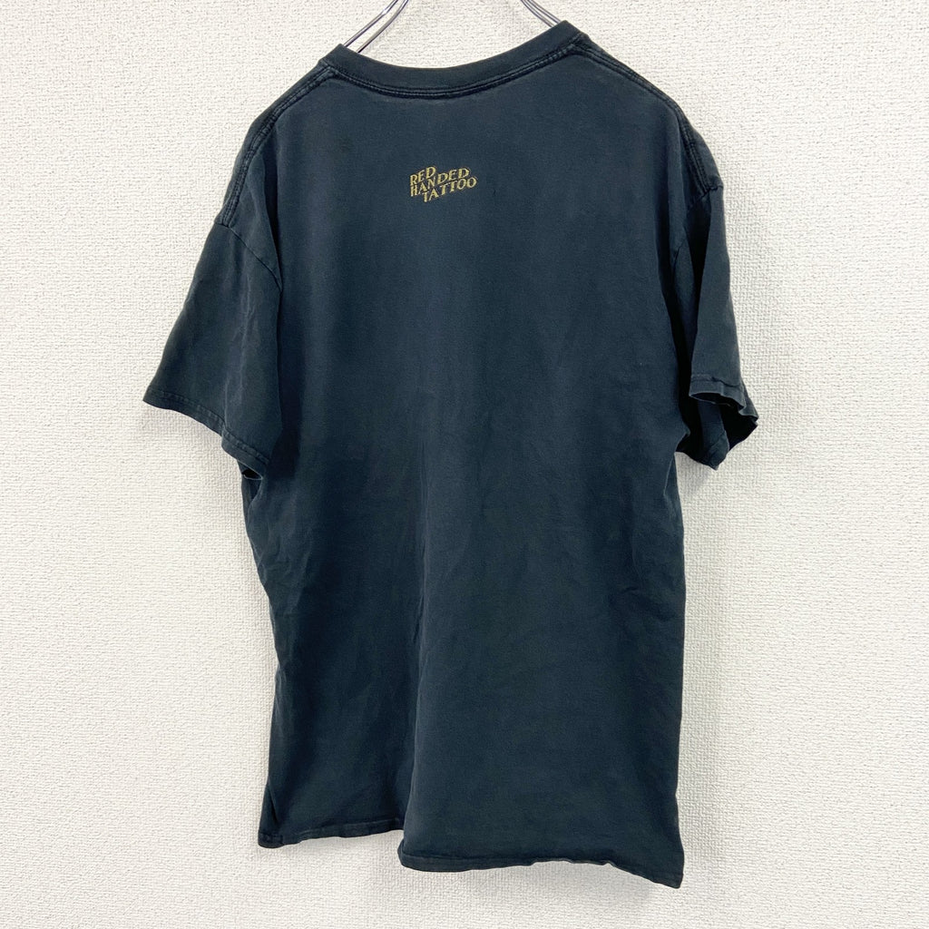 GILDAN　ギルダン　半袖プリントTシャツ　TATTOO　タトゥーショップ　デカロゴ　黒　ブラック　Lサイズ　古着