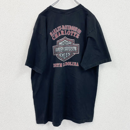 HARLEY DAVIDSON　ハーレーダビッドソン　半袖プリントTシャツ　黒　ブラック　XLサイズ