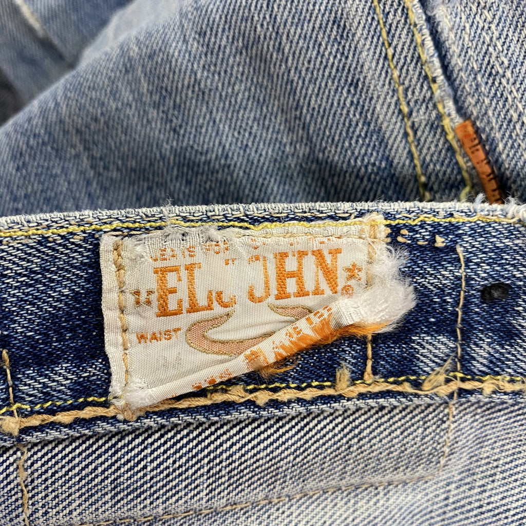 ELJOHN　エルジョン　ダメージデニムパンツ/ジーンズ　縦落ち　フェード　ジップフライ　インディゴ メンズ 古着