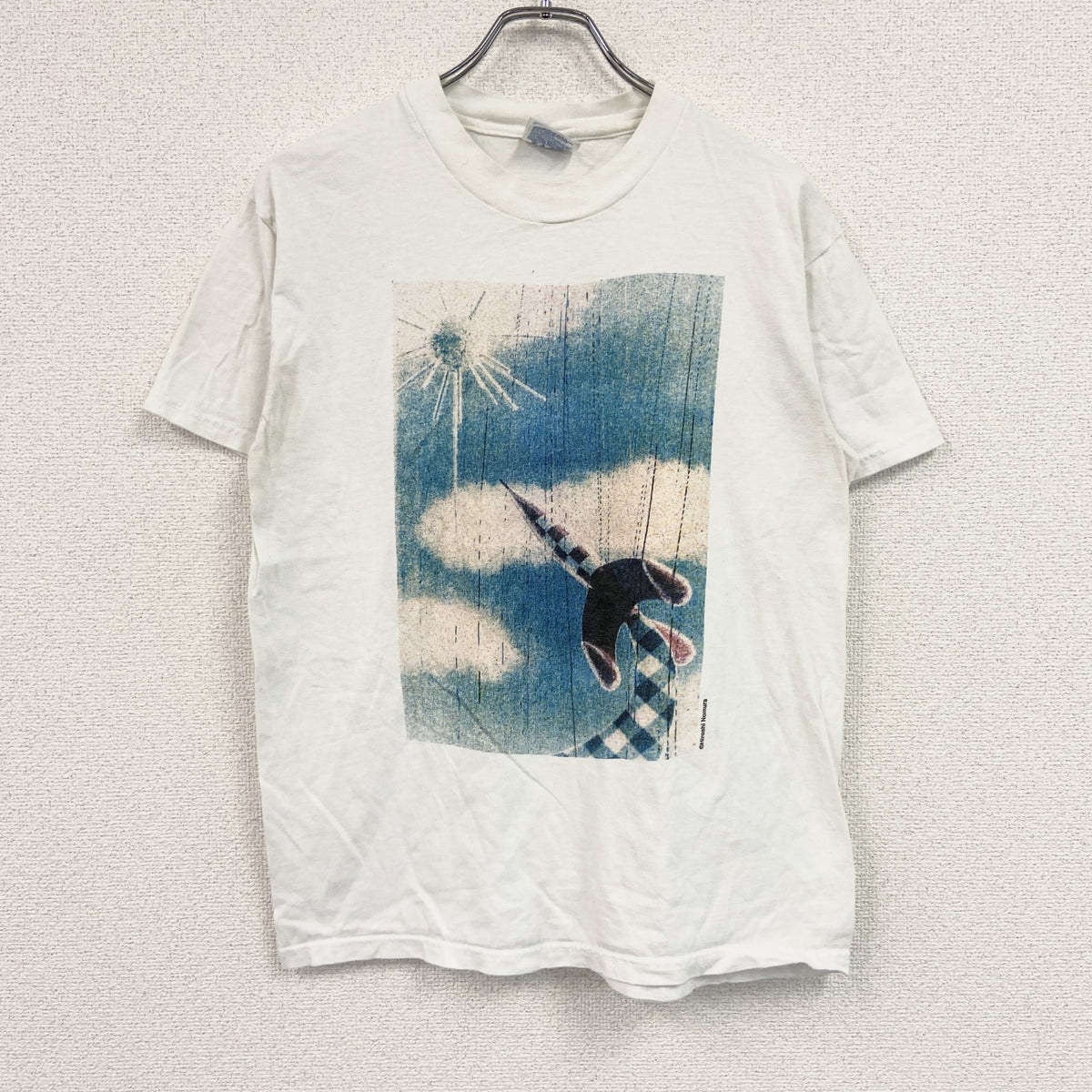 00s　Hanes　ヘインズ　野村浩　半袖アートプリントTシャツ　ヴィンテージ　白　ホワイト　Mサイズ カットソー メンズ コットン 古着