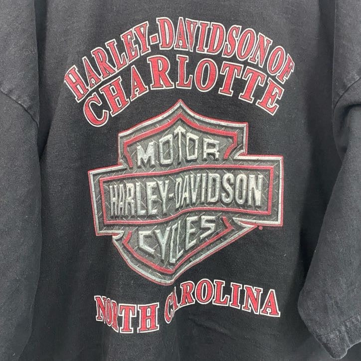 HARLEY DAVIDSON　ハーレーダビッドソン　半袖プリントTシャツ　黒　ブラック　XLサイズ
