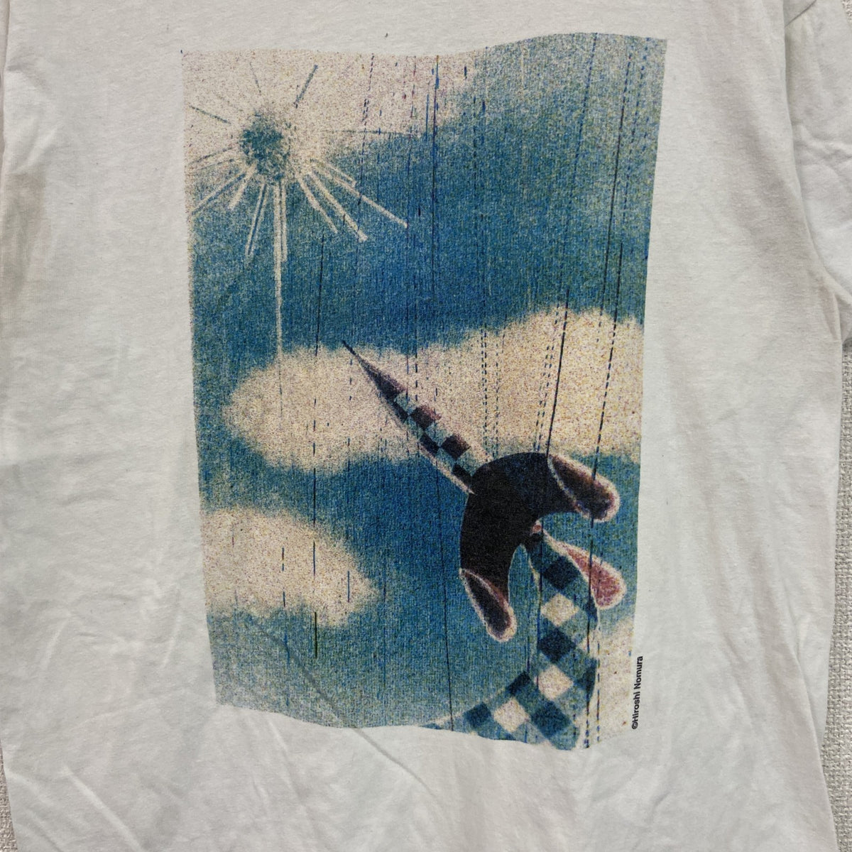 00s　Hanes　ヘインズ　野村浩　半袖アートプリントTシャツ　ヴィンテージ　白　ホワイト　Mサイズ カットソー メンズ コットン 古着