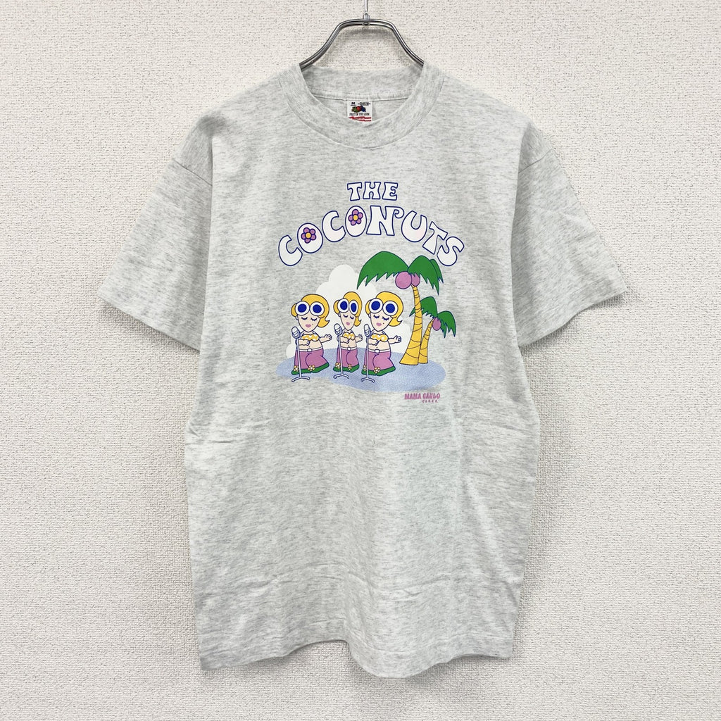 90s　FRUIT OF THE LOOM　フルーツオブザルーム　半袖プリントTシャツ　グレー　灰色　Mサイズ　　ヴィンテージ　古着