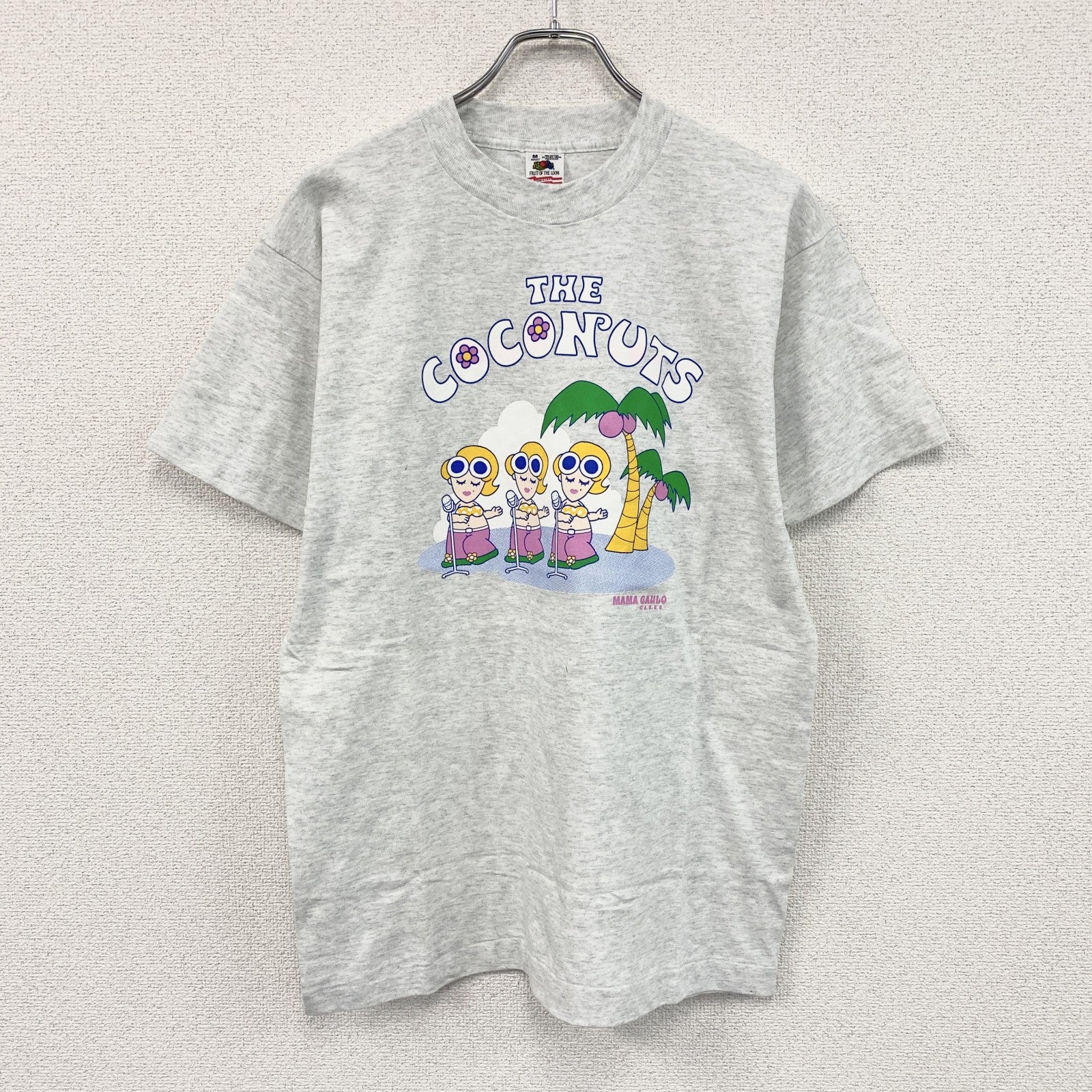 90s　FRUIT OF THE LOOM　フルーツオブザルーム　半袖プリントTシャツ　グレー　灰色　Mサイズ　　ヴィンテージ　古着
