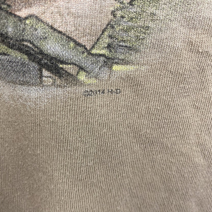 HARLEY DAVIDSON　ハーレーダビッドソン　半袖プリントTシャツ　茶色　ブラウン　Mサイズ