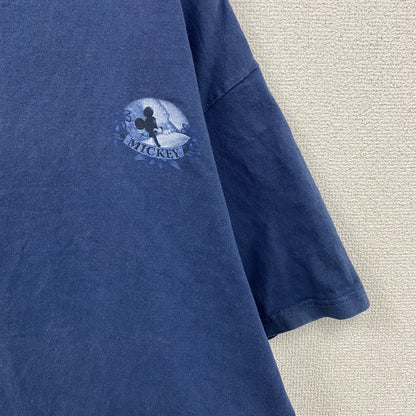 90s～　Disney　ディズニー　Mickey　ミッキー　半袖プリントTシャツ　ネイビー　Lサイズ　
