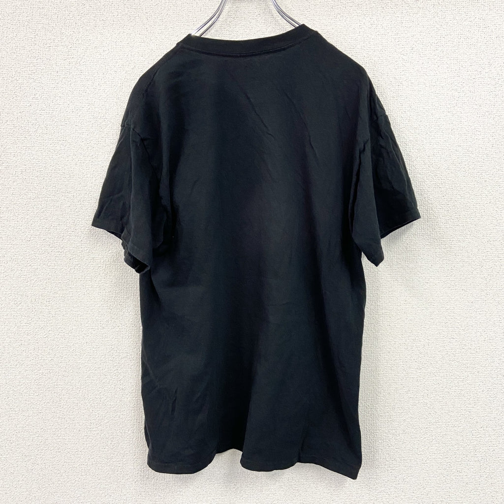 GILDAN　ギルダン　半袖プリントTシャツ　人物T　誰やねん　黒　ブラック　Lサイズ　古着