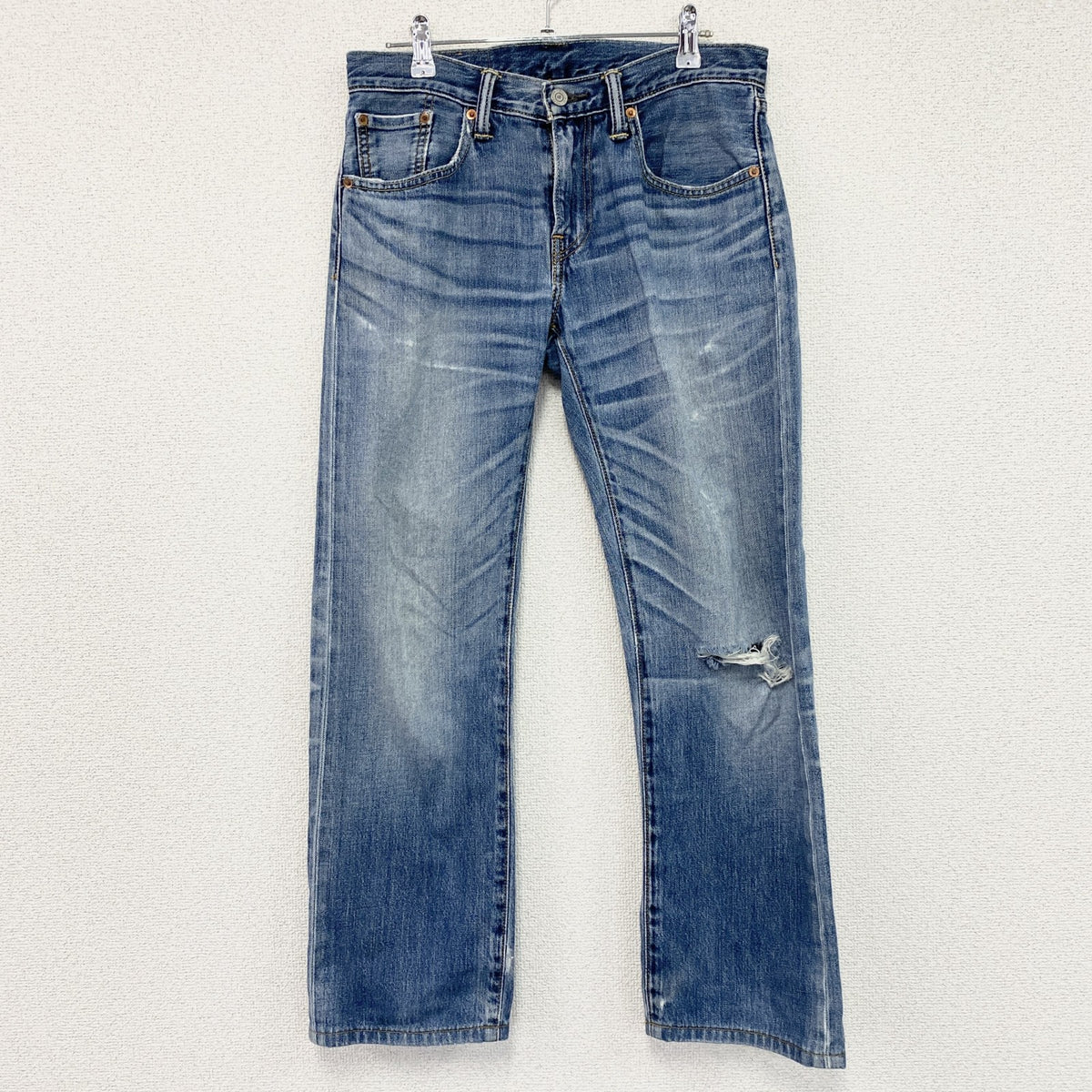 Levi’s　リーバイス　502　デニムパンツ/ジーンズ　縦落ち　鬼ヒゲ　フェード　ジップフライ　インディゴ　W30サイズ メンズ コットン 古着