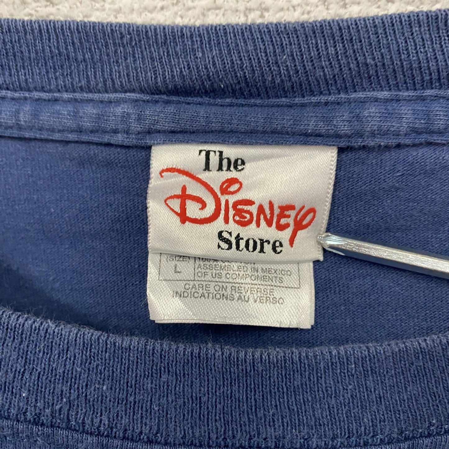 90s～　Disney　ディズニー　Mickey　ミッキー　半袖プリントTシャツ　ネイビー　Lサイズ　