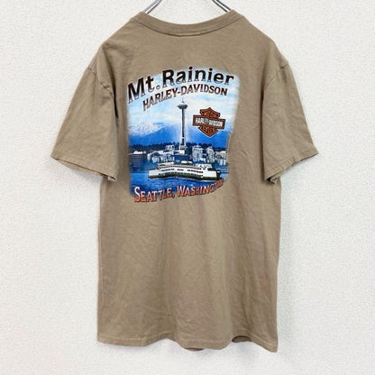 HARLEY DAVIDSON　ハーレーダビッドソン　半袖プリントTシャツ　茶色　ブラウン　Mサイズ
