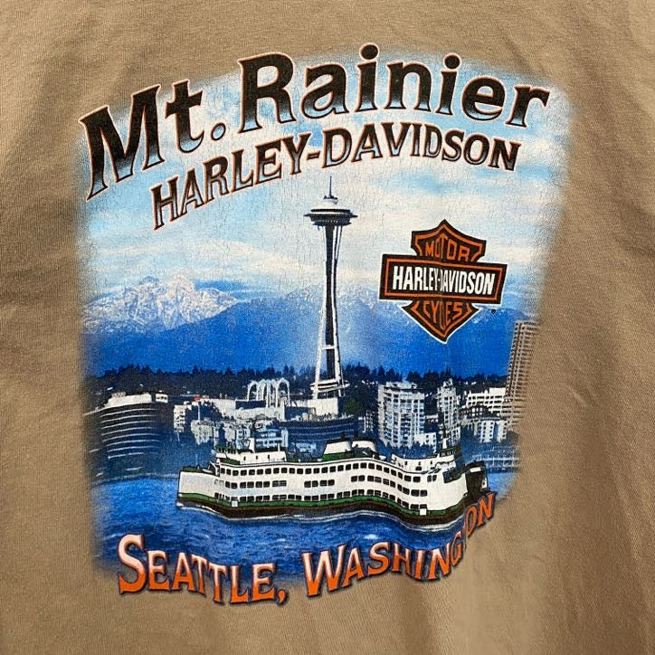 HARLEY DAVIDSON　ハーレーダビッドソン　半袖プリントTシャツ　茶色　ブラウン　Mサイズ
