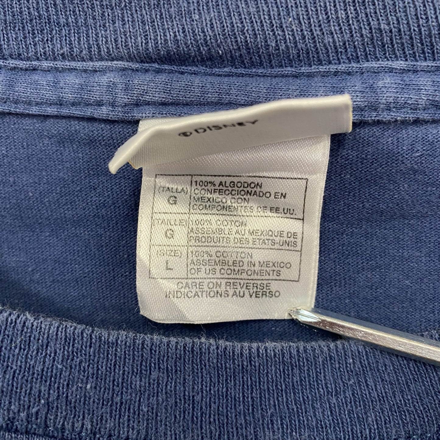 90s～　Disney　ディズニー　Mickey　ミッキー　半袖プリントTシャツ　ネイビー　Lサイズ　