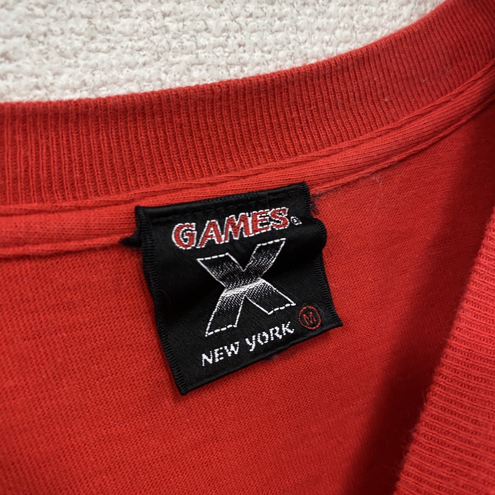 X-GAMES　エックスゲームズ　半袖プリントTシャツ　デカロゴ　赤　レッド　Mサイズ　古着