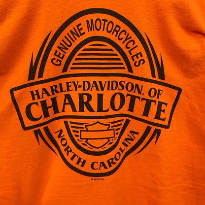 HARLEY DAVIDSON　ハーレーダビッドソン　長袖プリントTシャツ　橙色　オレンジ　2XLサイズ