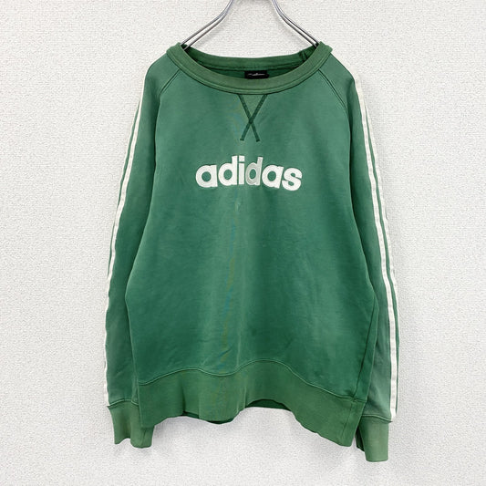 adidas　アディダス　スウェット/トレーナー　前V　緑　グリーン　Oサイズ
