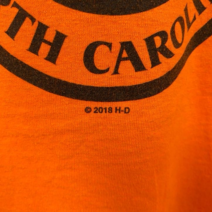 HARLEY DAVIDSON　ハーレーダビッドソン　長袖プリントTシャツ　橙色　オレンジ　2XLサイズ