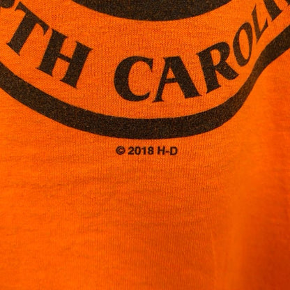 HARLEY DAVIDSON　ハーレーダビッドソン　長袖プリントTシャツ　橙色　オレンジ　2XLサイズ