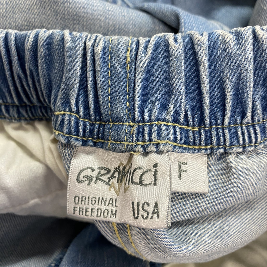 GRAMICCI　グラミチ　ワイドデニムパンツ/ジーンズ　バギーパンツ　フェード　縦落ち　ジップフライ　インディゴ　Fサイズ