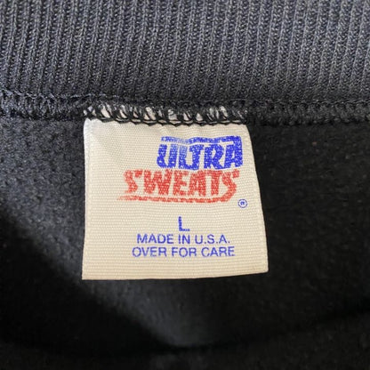 古着 used ULTRA SWEATS　長袖ラグランスリーブ無地スウェット　トレーナー　80s　ノームコア　ブラック　Lサイズ