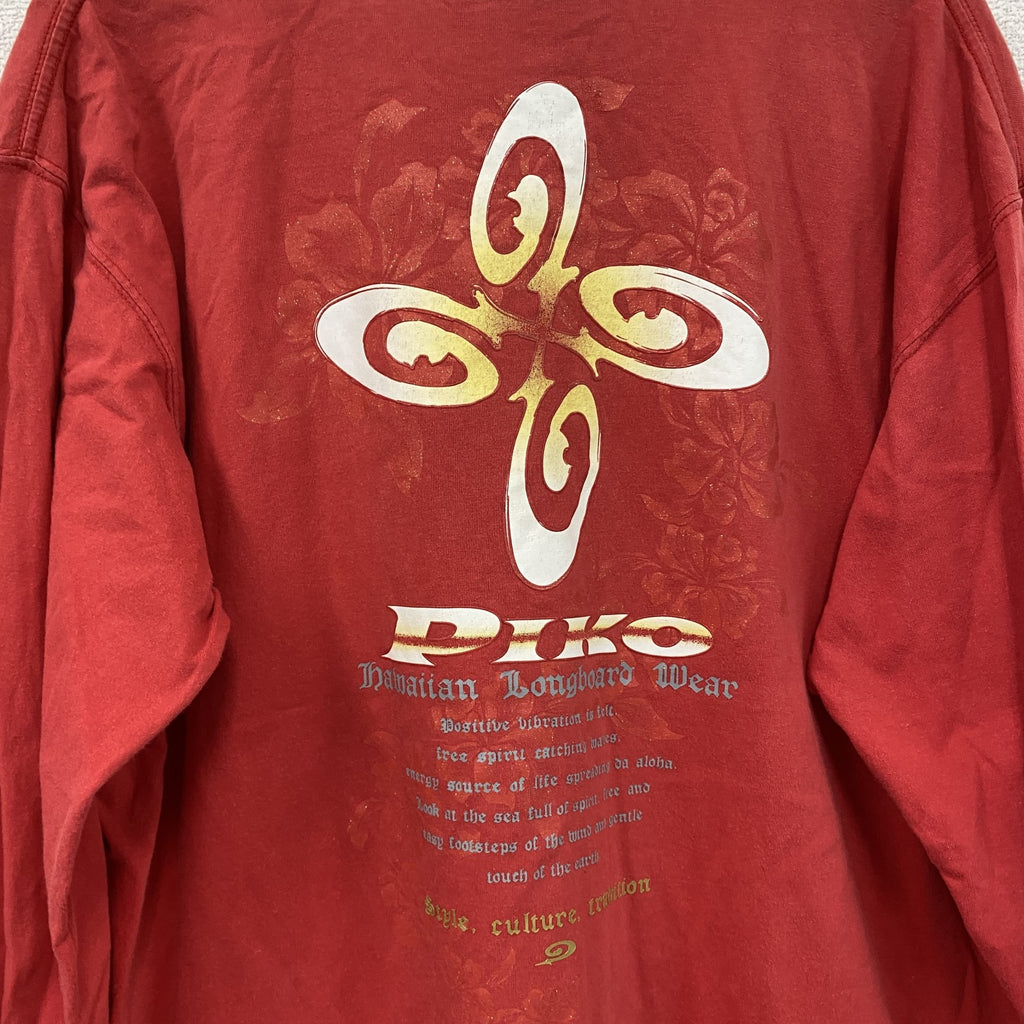 PIKO　ピコ　長袖Tシャツ/ロンT　赤　レッド　XLサイズ　古着