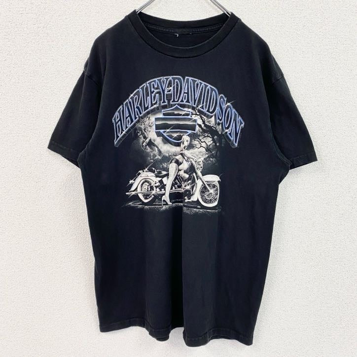 HARLEY DAVIDSON　ハーレーダビッドソン　半袖プリントTシャツ　黒　ブラック