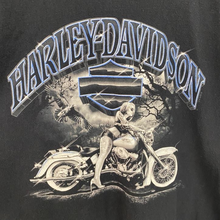 HARLEY DAVIDSON　ハーレーダビッドソン　半袖プリントTシャツ　黒　ブラック