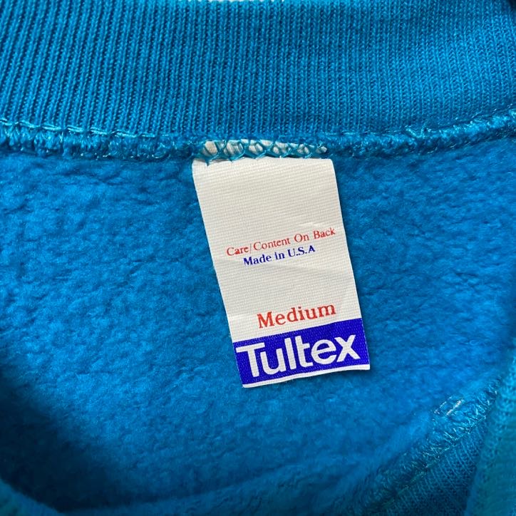 古着 used　TULTEX 長袖ラグランスリーブ無地スウェット　トレーナー　80s　USA製　ヴィンテージ　ブルー　Mサイズ