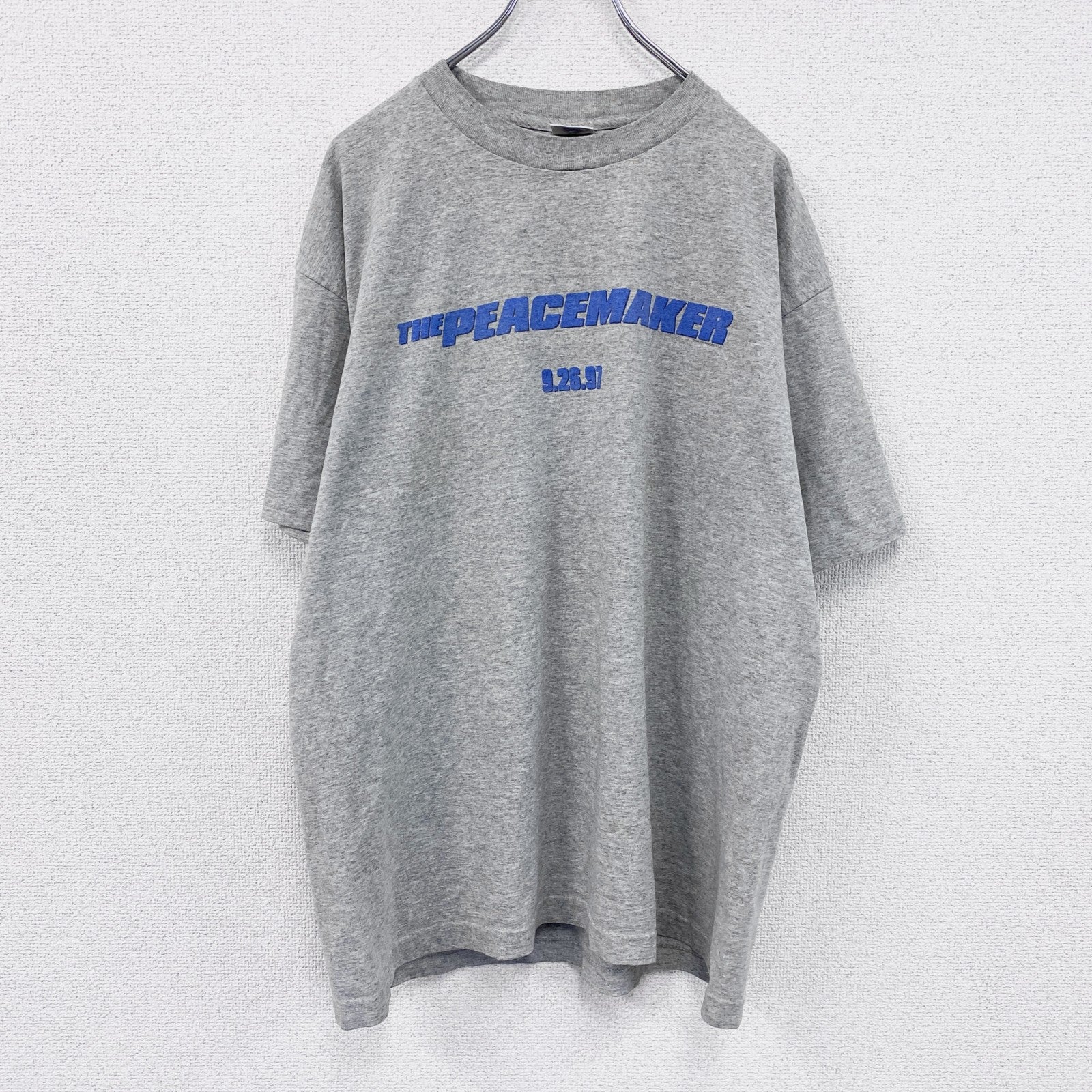 古着 used　90s　THE PEACEMAKER　ピースメーカー　半袖プリントTシャツ　ムービーT　灰色　グレー　XLサイズ