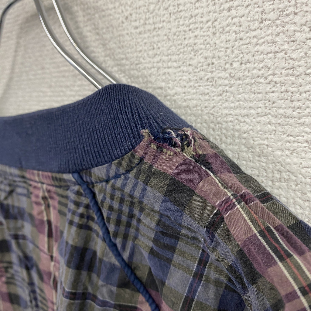 ～90s　IZOD　アイゾッド　プルオーバージャケット　ヴィンテージ　刺繍ロゴ　チェック柄　マルチカラー　　古着