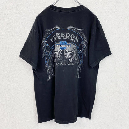 HARLEY DAVIDSON　ハーレーダビッドソン　半袖プリントTシャツ　黒　ブラック