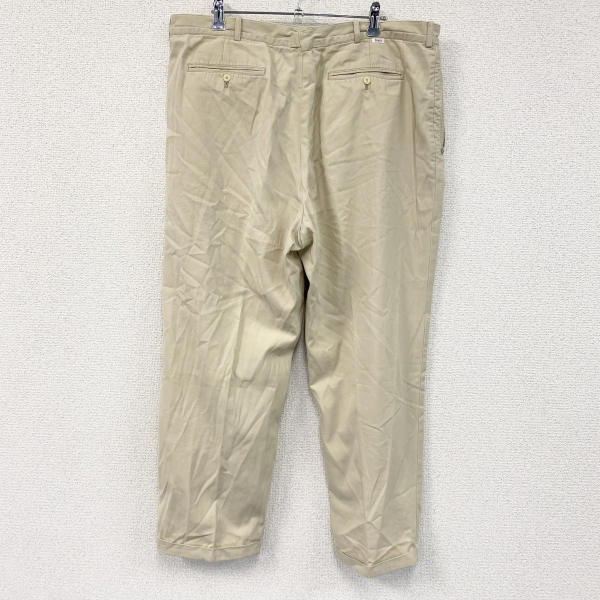 Papas　パパス　チノパンツ　ジップフライ　2タック　ベージュ　XXサイズ　古着