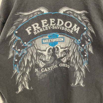 HARLEY DAVIDSON　ハーレーダビッドソン　半袖プリントTシャツ　黒　ブラック