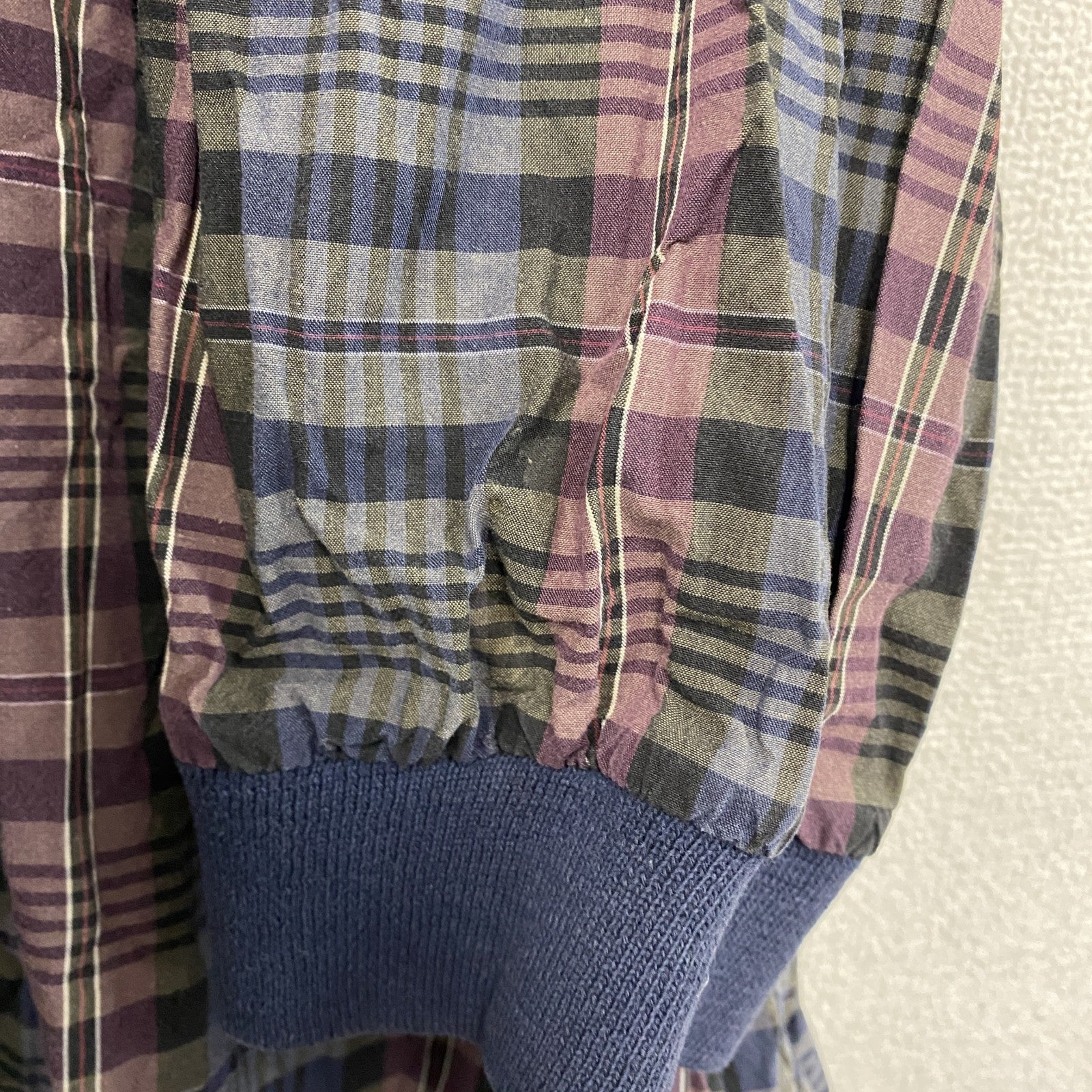 ～90s　IZOD　アイゾッド　プルオーバージャケット　ヴィンテージ　刺繍ロゴ　チェック柄　マルチカラー　　古着