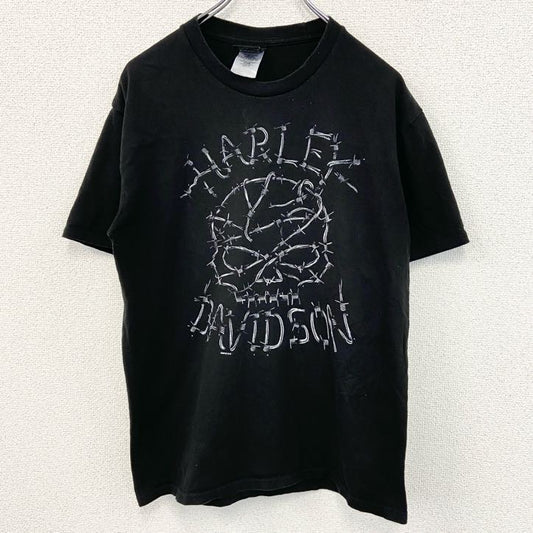 古着 used　HARLEY DAVIDSON　ハーレーダビッドソン　半袖プリントTシャツ　黒　ブラック　Mサイズ