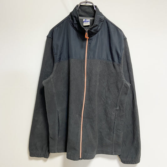 古着 used　STARTER スターター　長袖フリースジャケット　ハイネックアウター　グレー　レトロデザイン　シンプル　Mサイズ