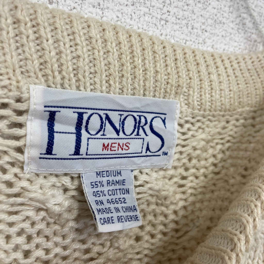 HONORS　ラミーニットセーター　白　ホワイト　Mサイズ　古着