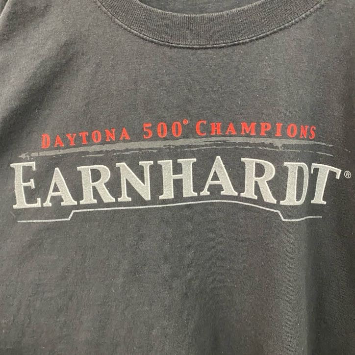 デイルアーンハート　半袖両面プリントTシャツ　レーサー　黒　ブラック　古着