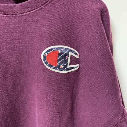 古着 used　Champion チャンピオン　リバースウィーブ　長袖ワンポイントロゴ刺繍スウェット　トレーナー　Mサイズ