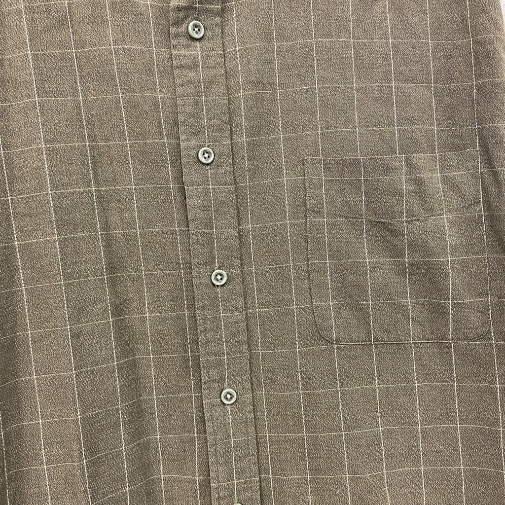 Eddie Bauer　エディーバウアー　長袖ボタンダウンシャツ　チェック柄　カーキ　XLサイズ　古着